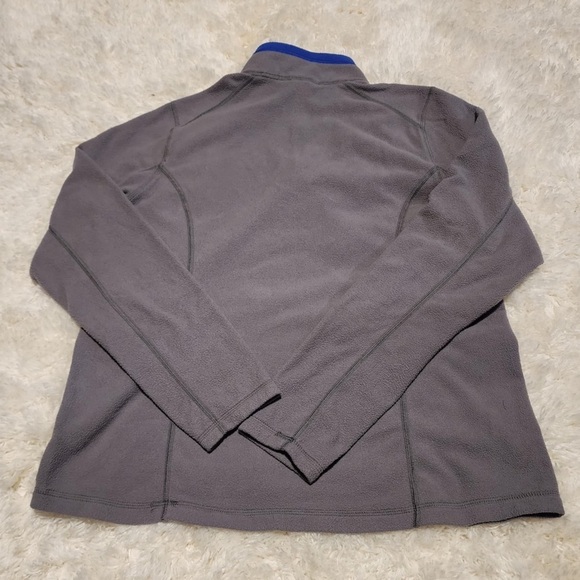 The North Face Women’s Gray 1/4 Zip With Blue Collar & Logo Fleece Pullover EUC - Picture 5 of 5
